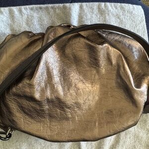 Brunello Cucinelli Metallic Bronze Designer Women's Bag, detachable strap